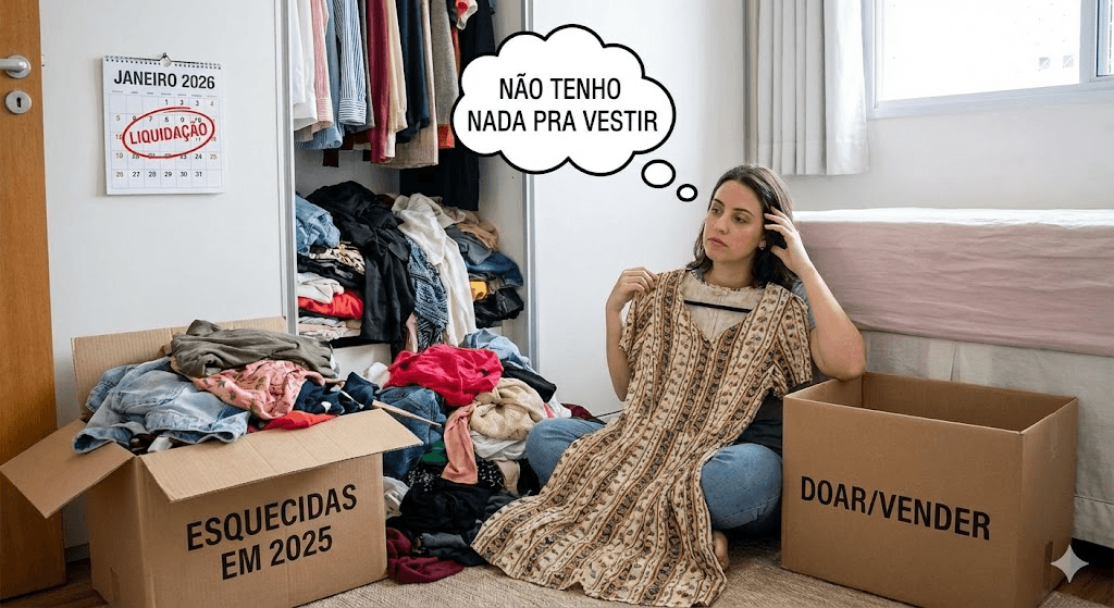 Roupas paradas no armário? Descubra o que fazer com elas antes do fim de 2025 e transforme excesso em oportunidade na Daz Roupaz.