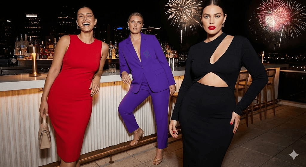 Descubra como montar seu look de ano novo de brechó com base na energia que você quer atrair em 2026. Tem branco, dourado, rosa e muito mais!