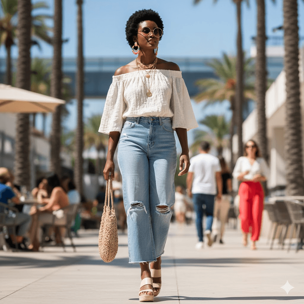 Descubra como montar um look jeans verão fresco, estiloso e acessível com achadinhos do brechó Daz Roupaz.