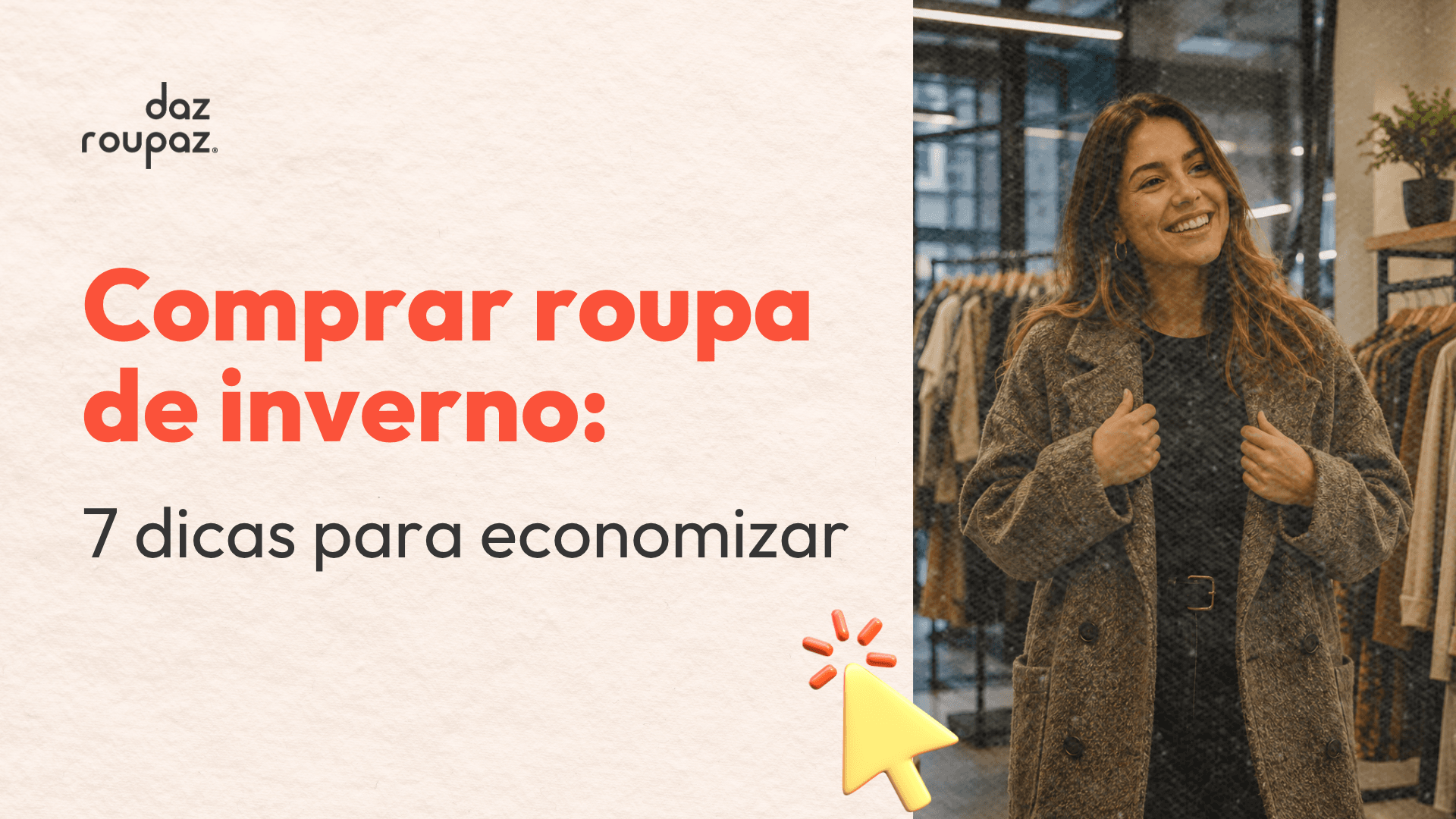 Mulher decidindo comprar roupa de inverno elegante e acessível nas araras da DaZ Roupaz.