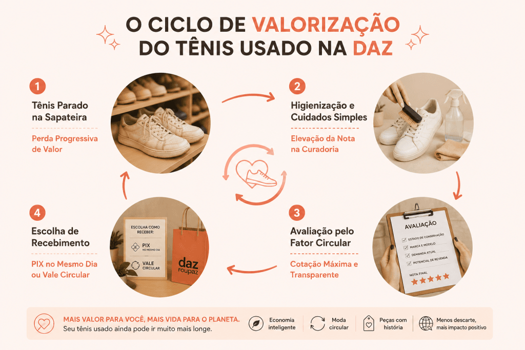 O ciclo de valorização do tênis usado na Daz.