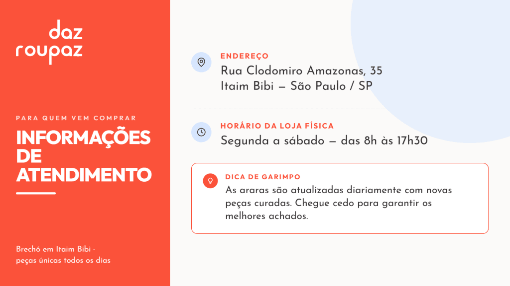Informações de atendimento Daz Roupaz
